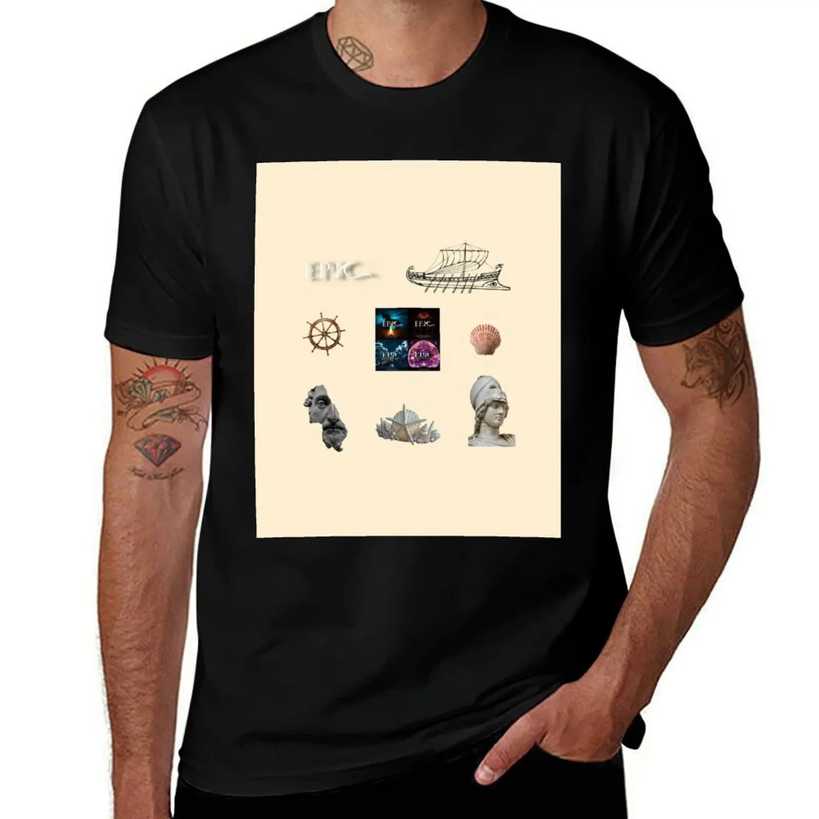 Epic the musical sticker pack T-Shirt Basic Solid Color Short Sleeve Cotton Top T-Shirt