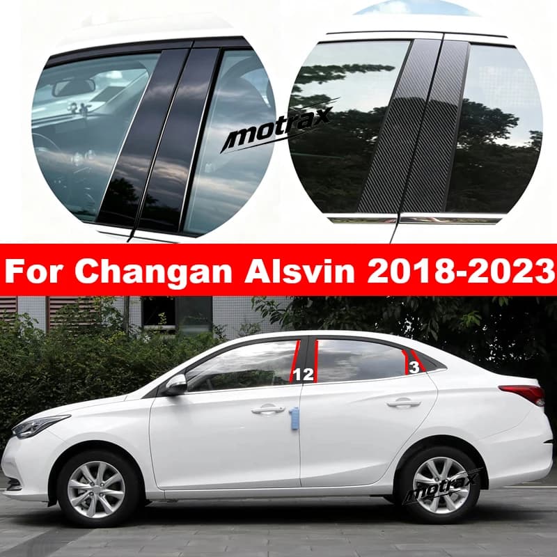 For Changan Alsvin 2018-2023 Auto B‑C Pillar Window Trim Stickers Exterior Window Pillar Decoration Cover Accessories