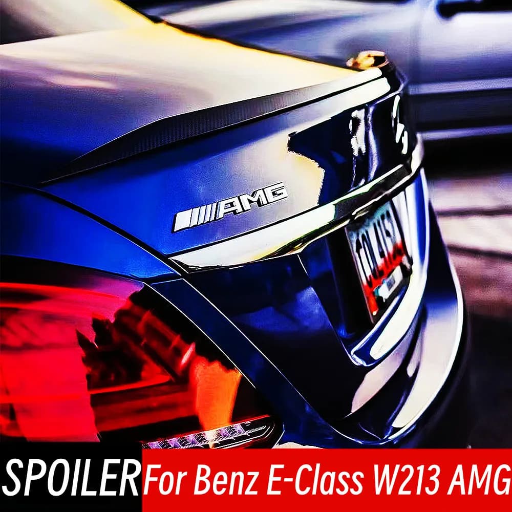For Mercedes-Benz E-Class W213 E200 E220 E250 E300 E63 Sedan 4Door Real Carbon Fibe Rear Trunk Lid Spoiler Wings Car Accessories