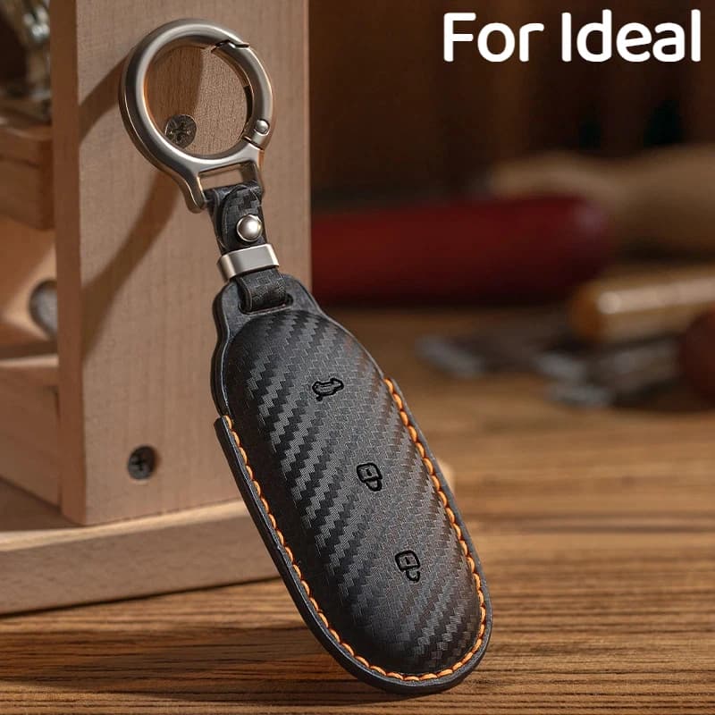 For Ideal L6/L7L8/L9 Keycase Special Carbon Fiber Pattern Car Protection Cover Male and Female Interior Shell Buckle