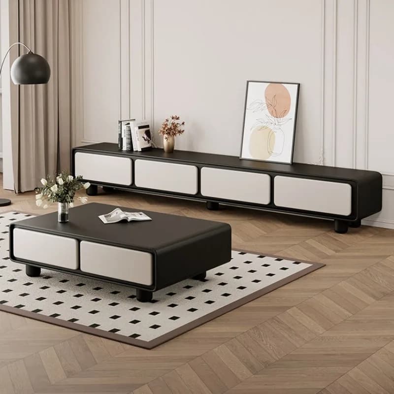 Medieval retro TV cabinet black light luxury simple modern TV stand high-end home mueble para televisión living room furniture