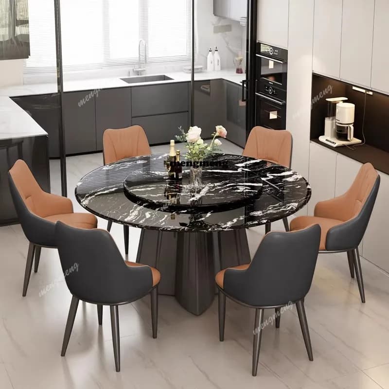 Round Center Dining Table Console Marble Chairs Balcony Living Room Dining Table Lounge Bistro Muebles Commercial Furniture