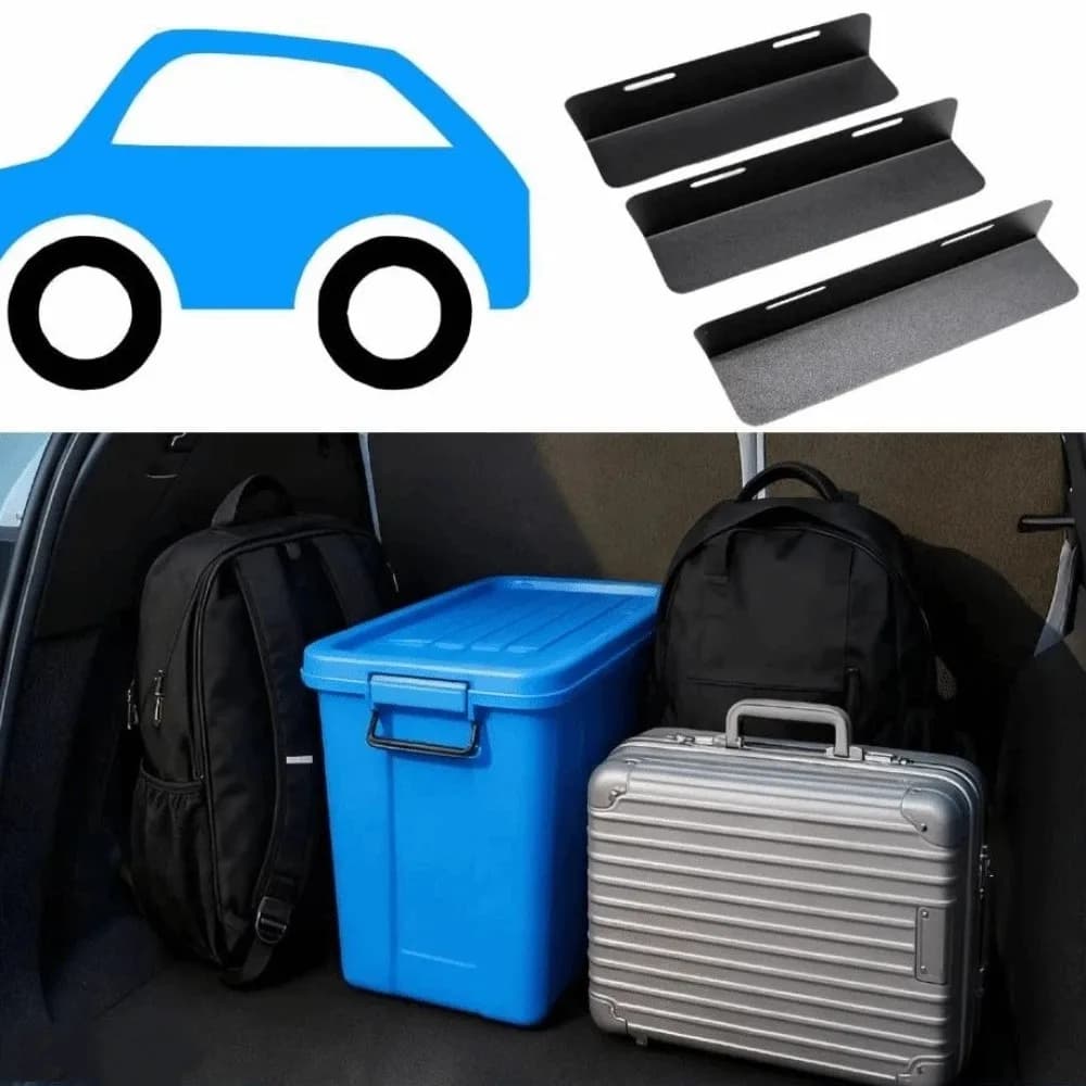 3pcs Non-Slip Car Trunk Divider Adjustable Sturdy Locking System Cargo Divider Metal Dividers Multipurpose Luggage Holder