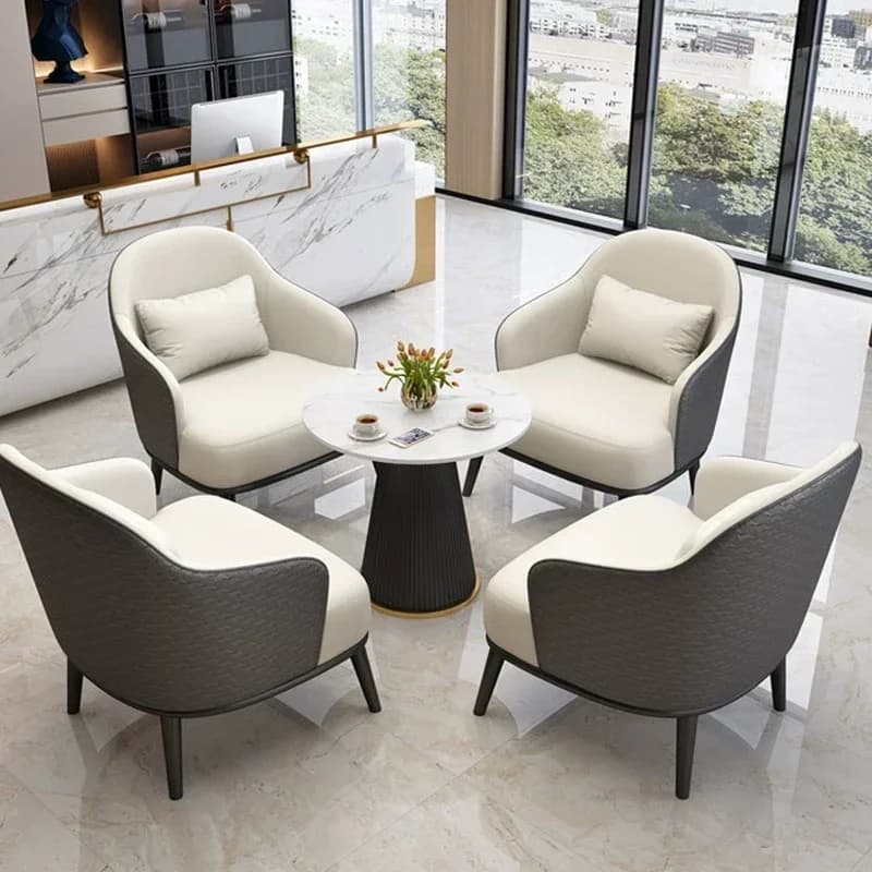 l # Nordic design metal frame lounge chair Hotel bedroom Home furniture modern luxury leather leisure armchair for living room