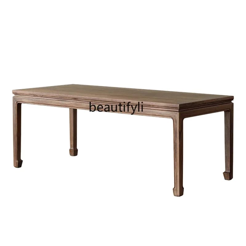 North American black walnut log Zen tea room solid wood office desk dining table tea table new Chinese tea space