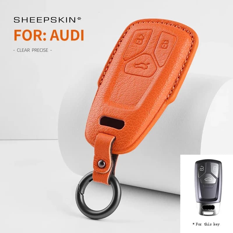 For Audi A4 B9 A5 F5 Q5 FY Q7 4M TT 8S S4 S5 Car New Leather Key Case Smart Remote Key Cover Key Shell Accessories