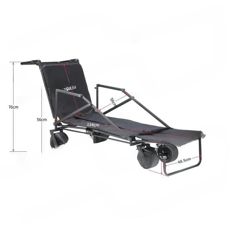 Oversized Beach Camping Wagon with Tank Wheels All Terrain Foldable Cart Heavy Outdoor Utility Wagon for Sand 1 pcs