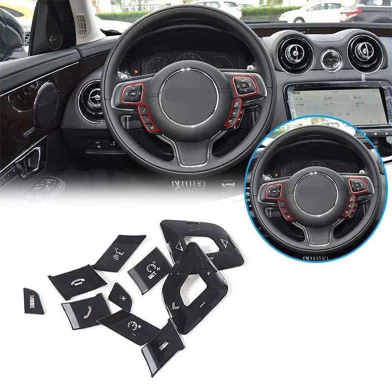 For Jaguar XJ For Range Rover Evoque 2010-2019 Stainless Steel Steering Wheel Button Sticker Interior Protection Accessories
