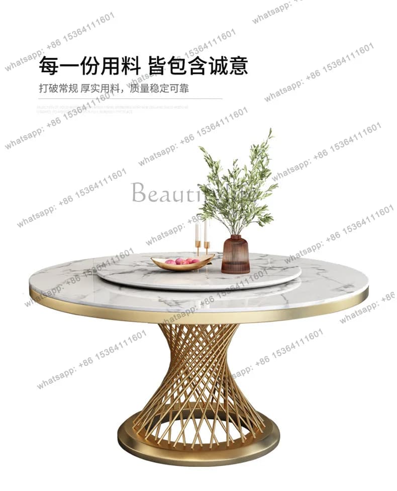 Minimalist dining table Modern light luxury rock slab dining table Modern simple home