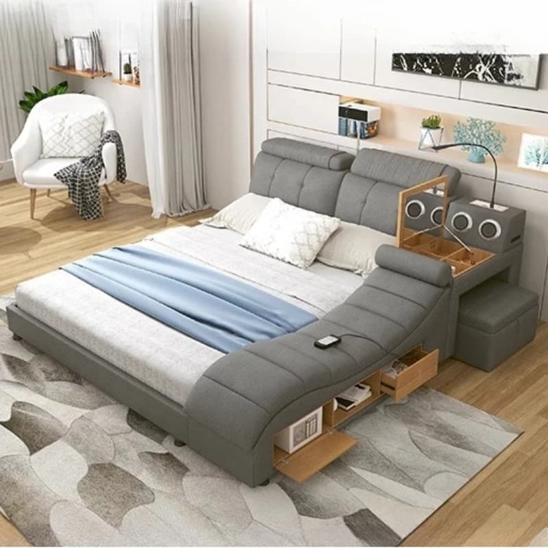 Electric Fancy Bed Cabinets Drawer Dressing Sleeping Massage Bed Modern Storage Muebles Para Dormitorio Bedroom Furniture