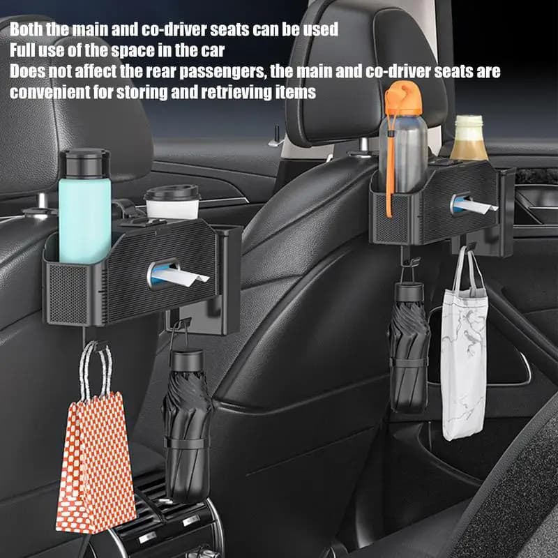 Car Seat Back Storage Box Automotive Tissue And Cup Holder Portable Large Capacity Car Seat Back Storage Box Road Trip