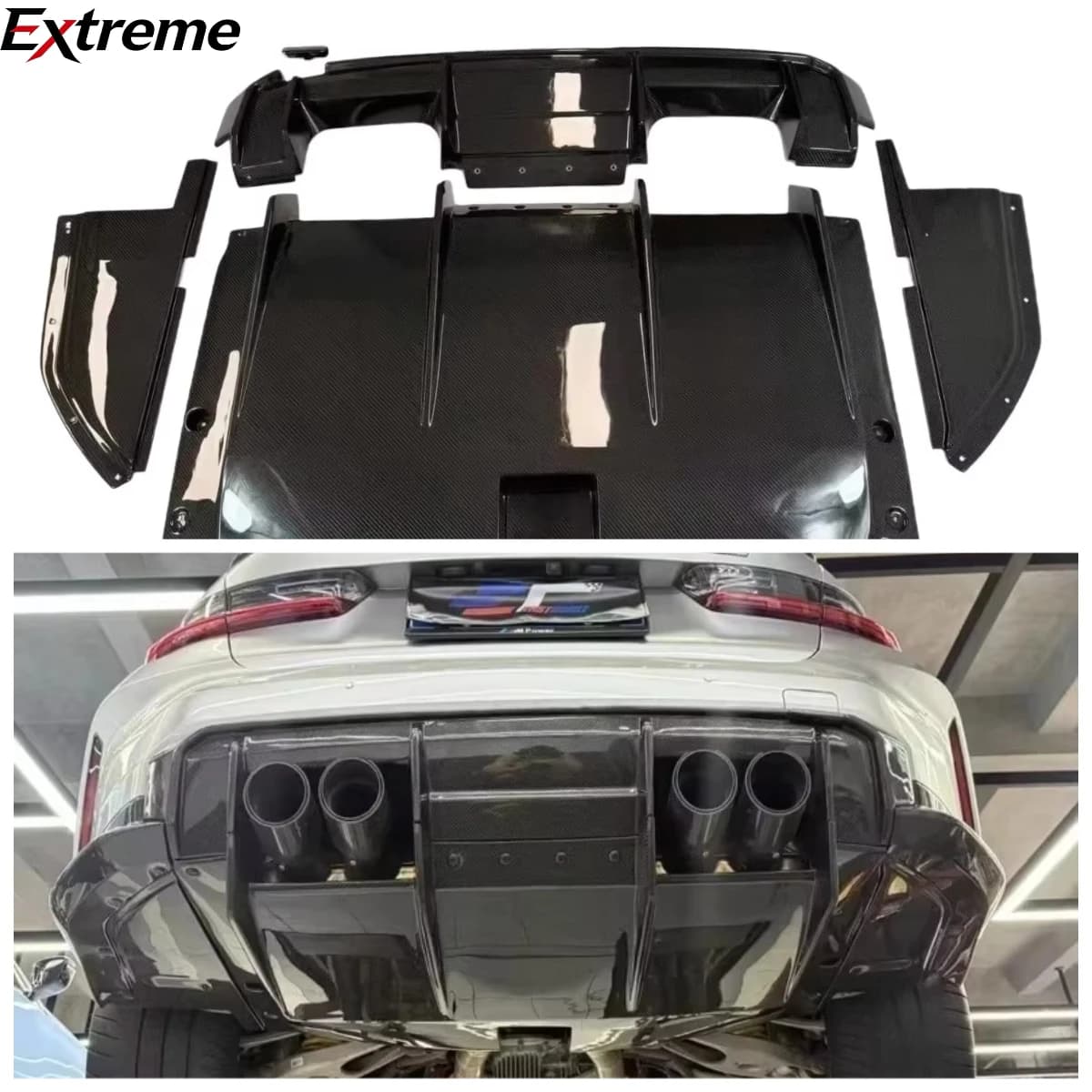 Car Accessories OEM Style Dry Carbon Rear Bumper Diffuser for BMW G80 G82 M3 M4 2021+ Car Parts Body Kit Car Bumpers