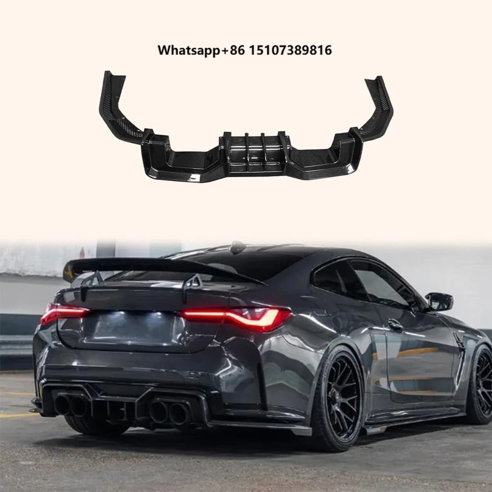 For M4 G82 G83 2020-24 Carbon AD Style Rear Bumper Diffuser Lip