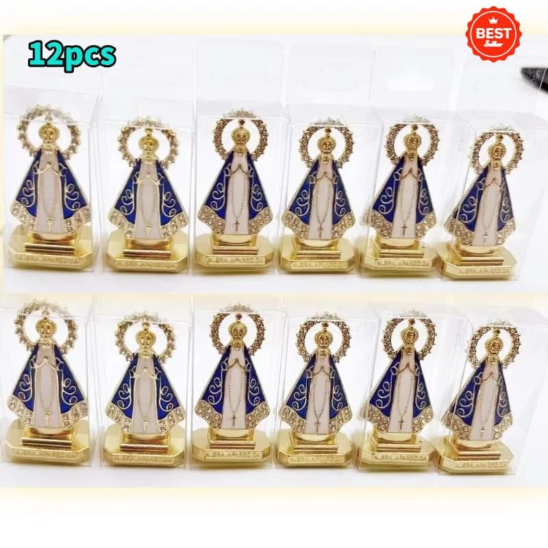 12pcs Prayer for the Cross of the Zinc Alloy Figurines, Prayer Figurines Room Decoration Bedroom Accessories Household