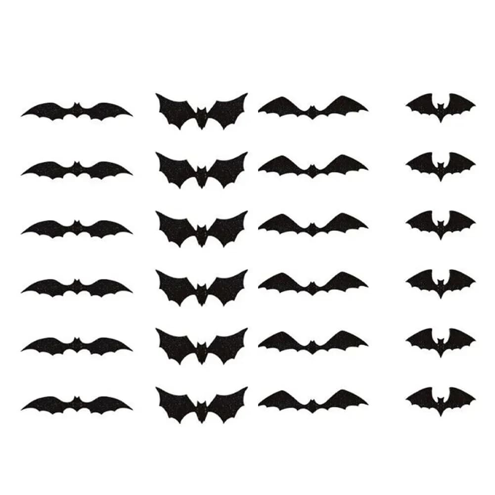 Wall Decoration Wall Sticker Realistic Spooky Touch Versatile 72Pcs Black Bat Easy To Apply Halloween Decoration
