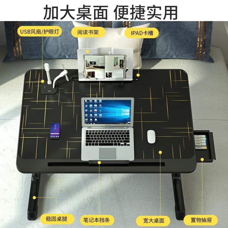 Foldable lifting bed small table, home study desk, simple computer office, bay window, dormitory student table