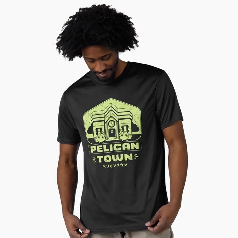 Pelican Town Emblem Cute Stardew Valley Videogame Gift t shirt for RPG Gamer Short sleeve Graphic Clothes Cartoon tee S-6XL