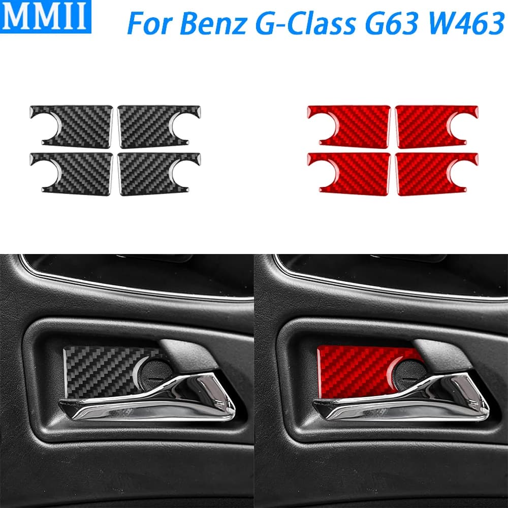 For Benz G-Class G63 W463 2013-2018 Carbon Fiber Inner Door Bowl Panel Cover Trim Car Interior Decoration Accessories Sticker