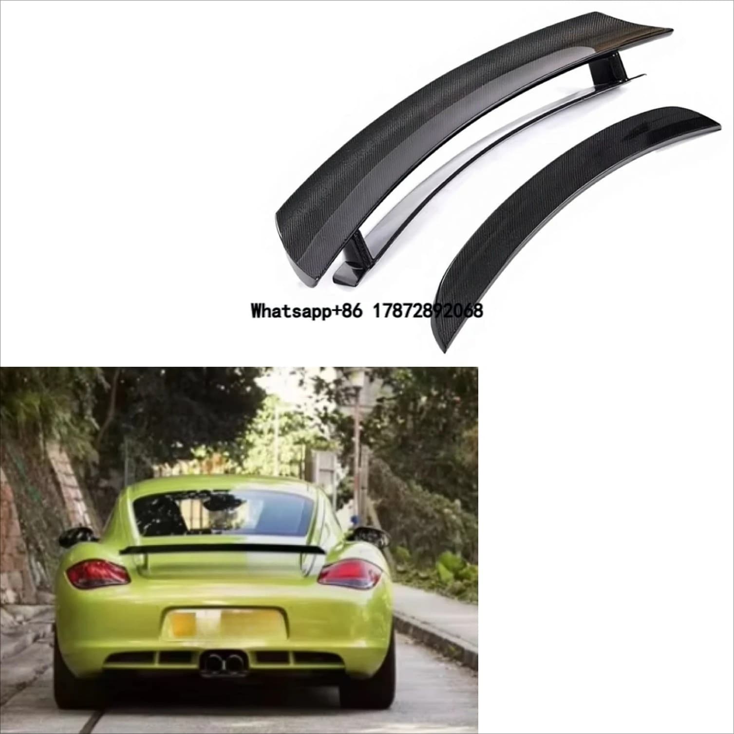High Quality Factory Direct Carbon Fiber  Style Rear Trunk Wing Spoiler for 987 Cayman