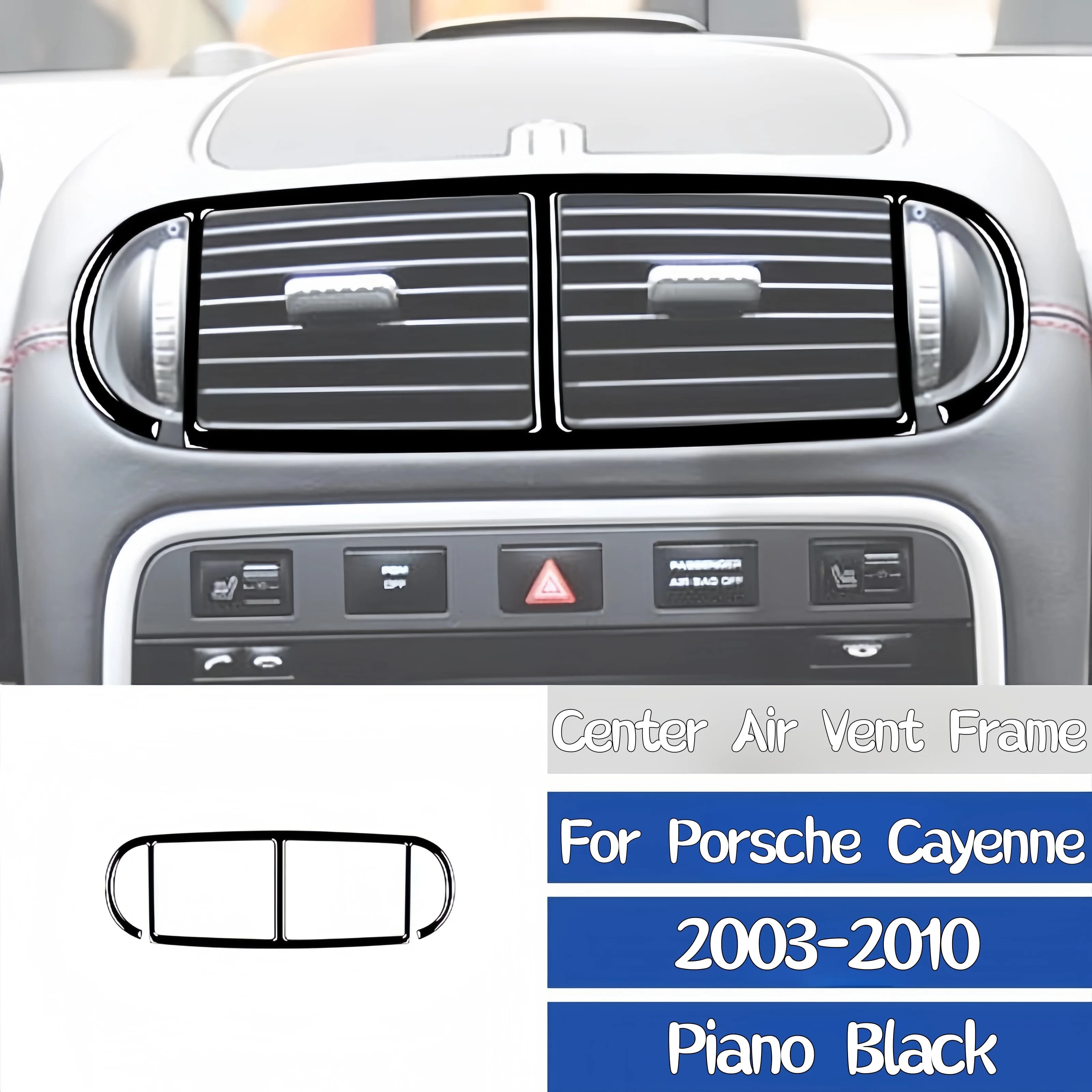 For Porsche Cayenne 2003-2010 Piano Black Car Center Console Air Outlet Vent Panel Trim Cover Decoration Sticker Auto Zubehör