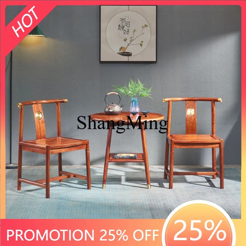 SM small round table new Chinese-style small table and chair combination household coffee  chess and card table