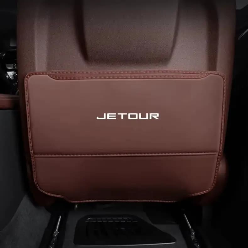 PU Leather Seat Rear Anti‑Kick Mat Storage Bag For Chery Jetour Dashing i‑DM X70S Tiggo 9 Omoda C5 Jaecoo J8 Car Organizer Acces