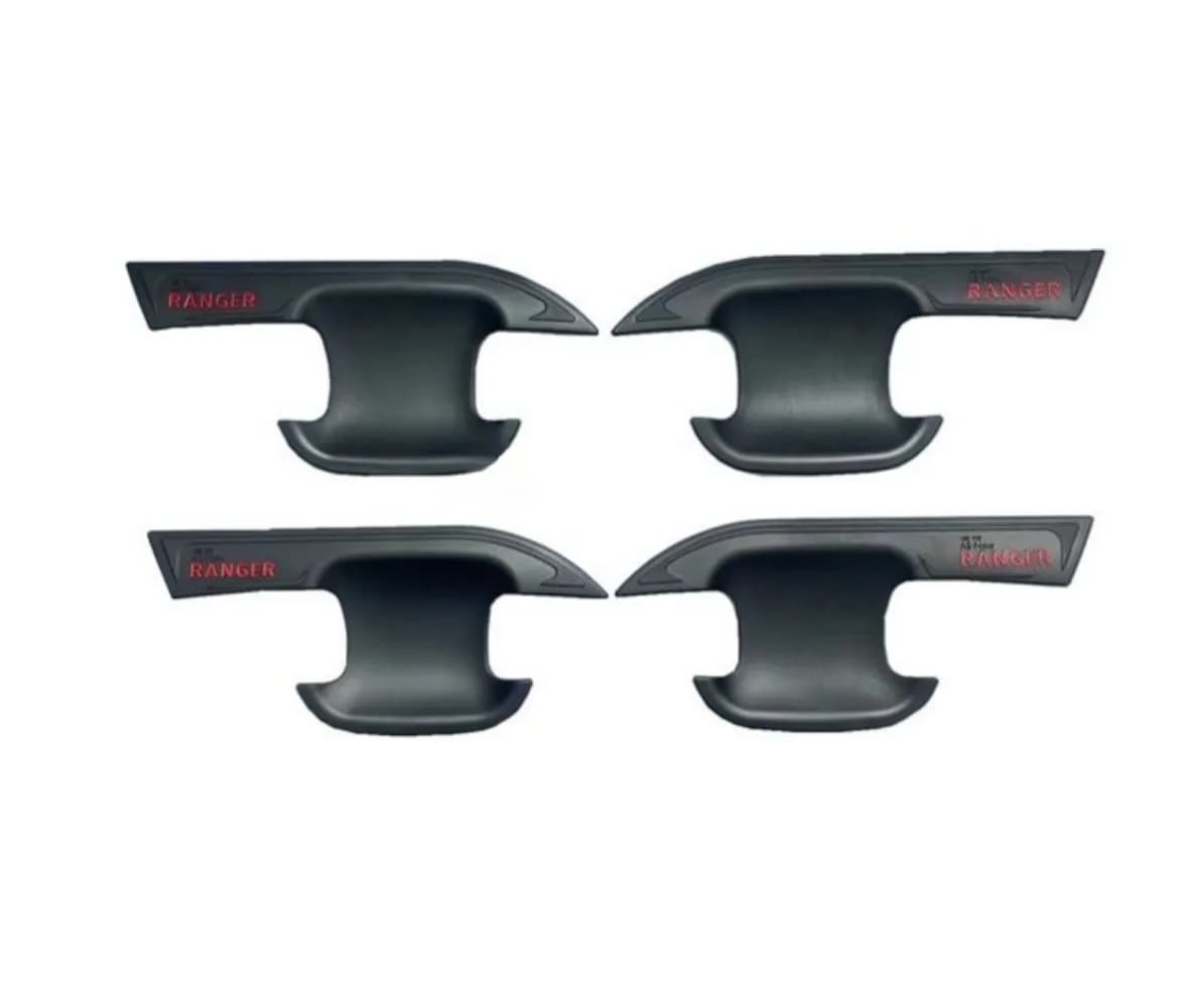 Black Door Insert Handle Cup Bowl Scratch Protector Protective For Ford Ranger pickup truck 2022+ XL XL+ XLT XLS SPORT WILDTRAK