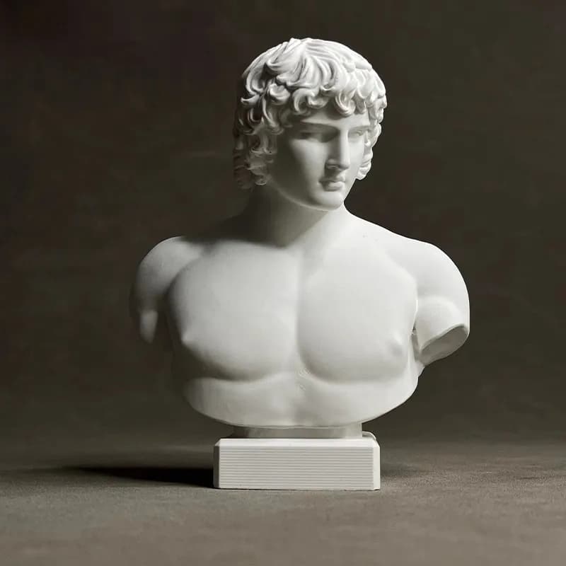 Plaster Greek Bust Sculpture Classical Statue Desktop Ornament Shelf Decor Home Office Art Display
