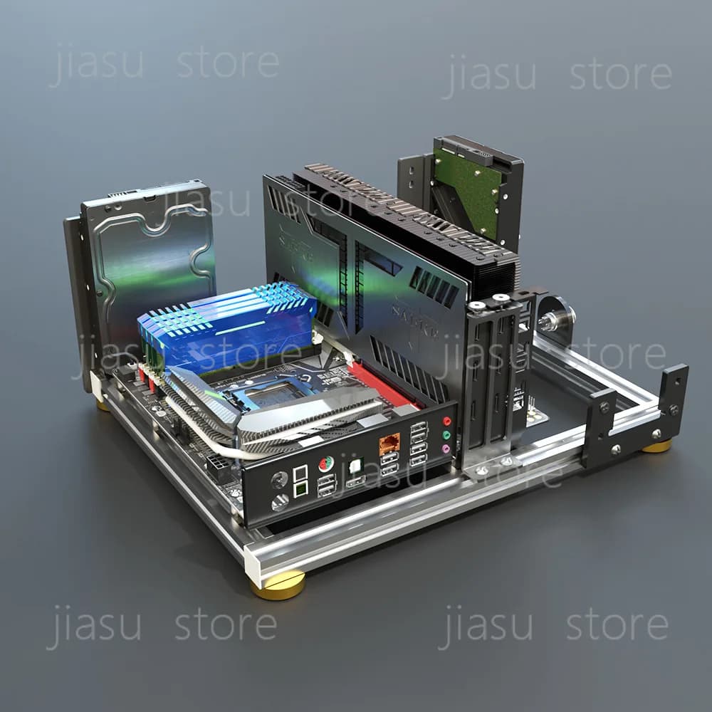 Personality Full Aluminium Open Chassis Efficient Heat Dissipation For EATX ATX MATX Mainboard