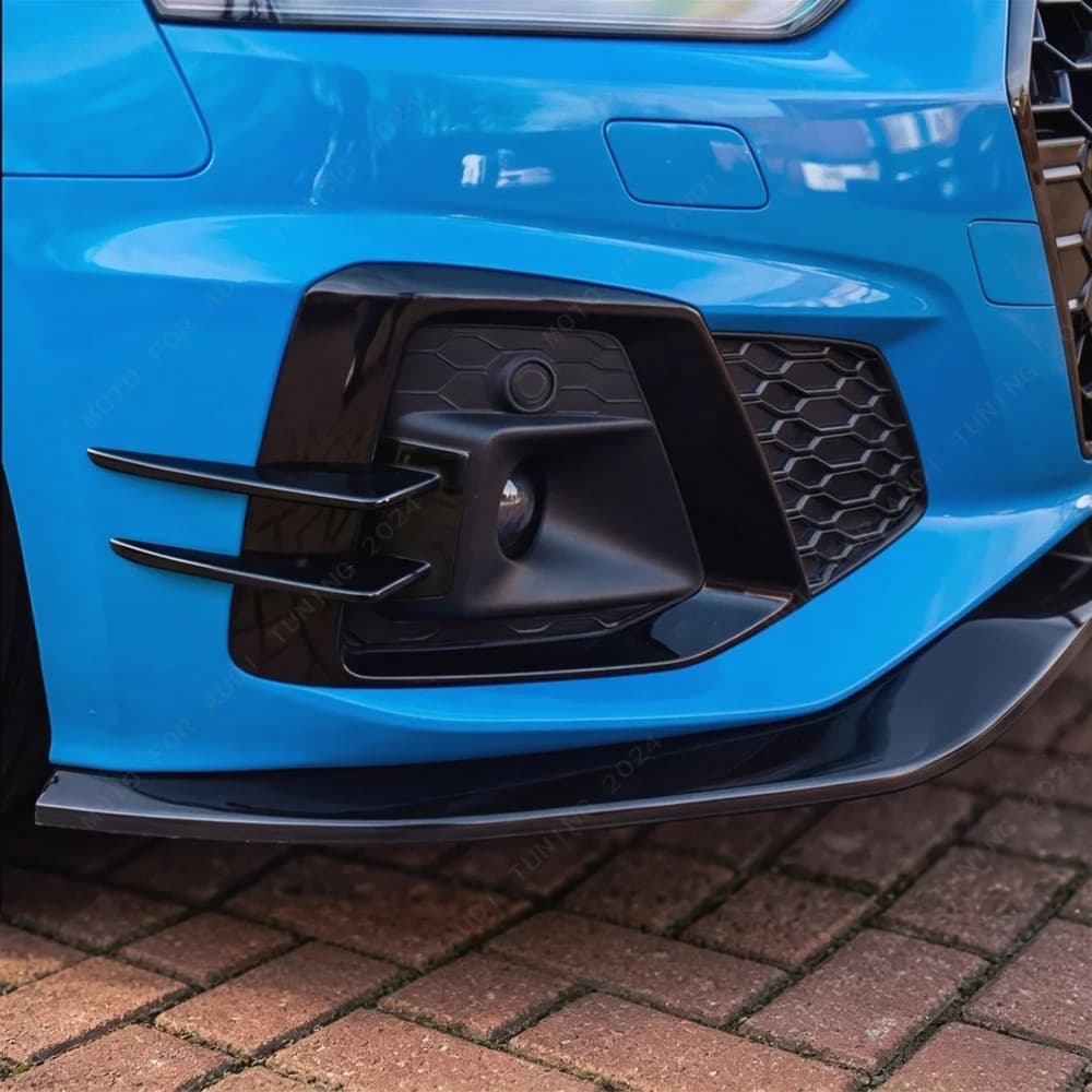 For Audi A5 S5 B9 S-Line Sportback/Coupe 2020-2024 Pair Gloss Black Front Bumper Side Canards Spoiler Cover Trim Body Kit Tuning