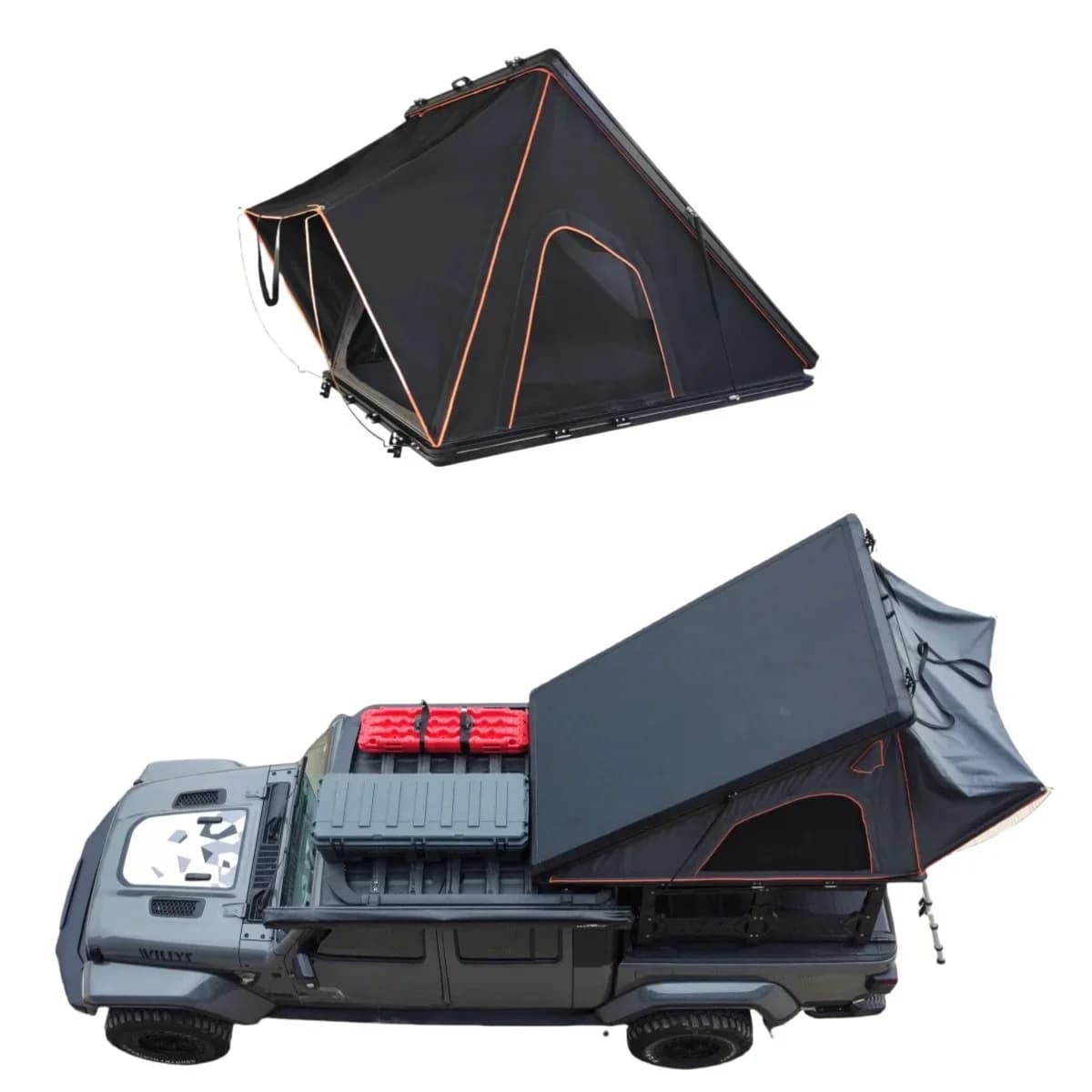 Sports-Style Universal Triangle Aluminum Cover Car Roof Tent Exterior Accessories