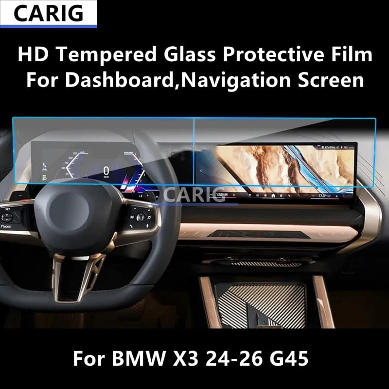 For BMW X3 24-26 G45 Dashboard,Navigation Screen HD Tempered Glass Protective Film Anti-scratch Accessories Refit