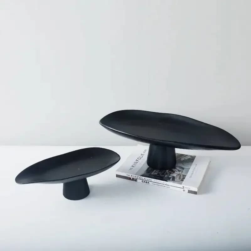 Simple modern resin high foot fruit tray creative living room dining table tea table storage tray decoration model room