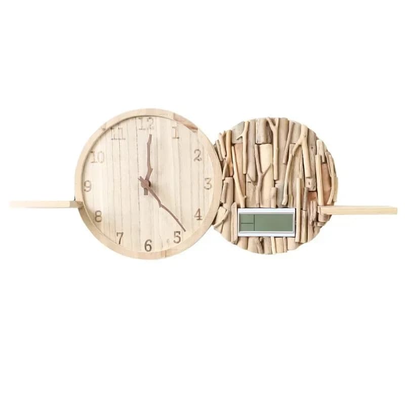 Log small fresh living room creative wall clock silent, bedroom clock wall  household