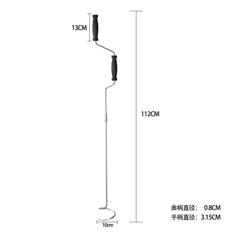 Split Solid Stainless Steel Compost Turning Stirring Crank Composting Tool Spiral Stirring Rod