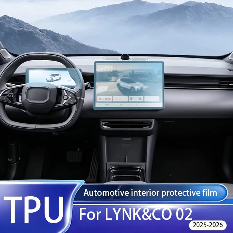For LYNK&CO 02 2025-2026 Interior LCD anti Fingerprint Matte TPU Film, Navigation Screen Protector, PPF anti Glare Accessories