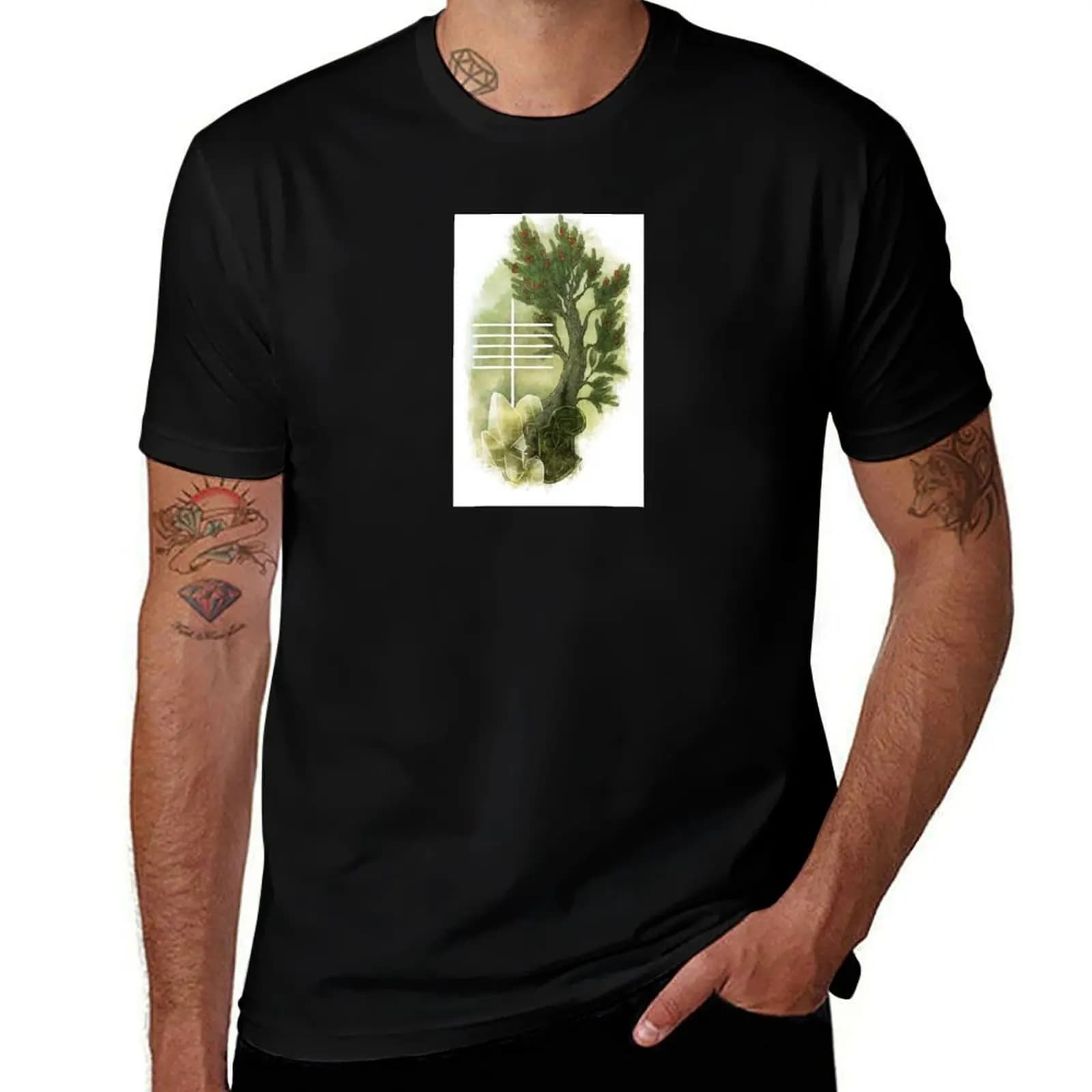 OGHAM art - IODHADH The Yew Tree T-Shirt Festival Party Tee Top T-Shirt
