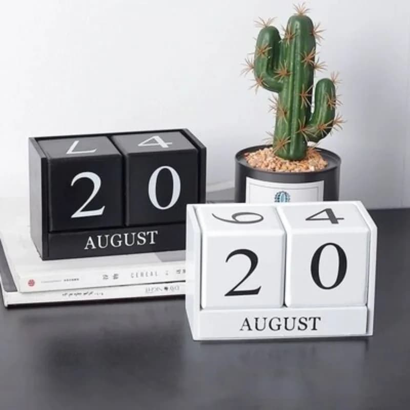 Nordic Wooden Calendar, Creative Home Decor Living Room Ornaments Tabletop Ornaments Study Decorations Crafts Decorations Gift
