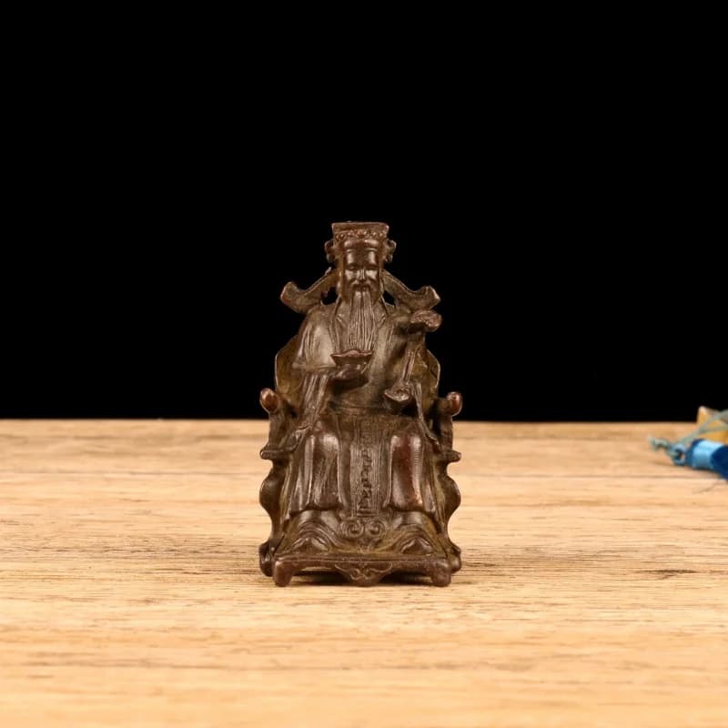 Antique Bronze of Ornament, Alloy Ruyi Ingot God of Wealth Home Decoration Craft