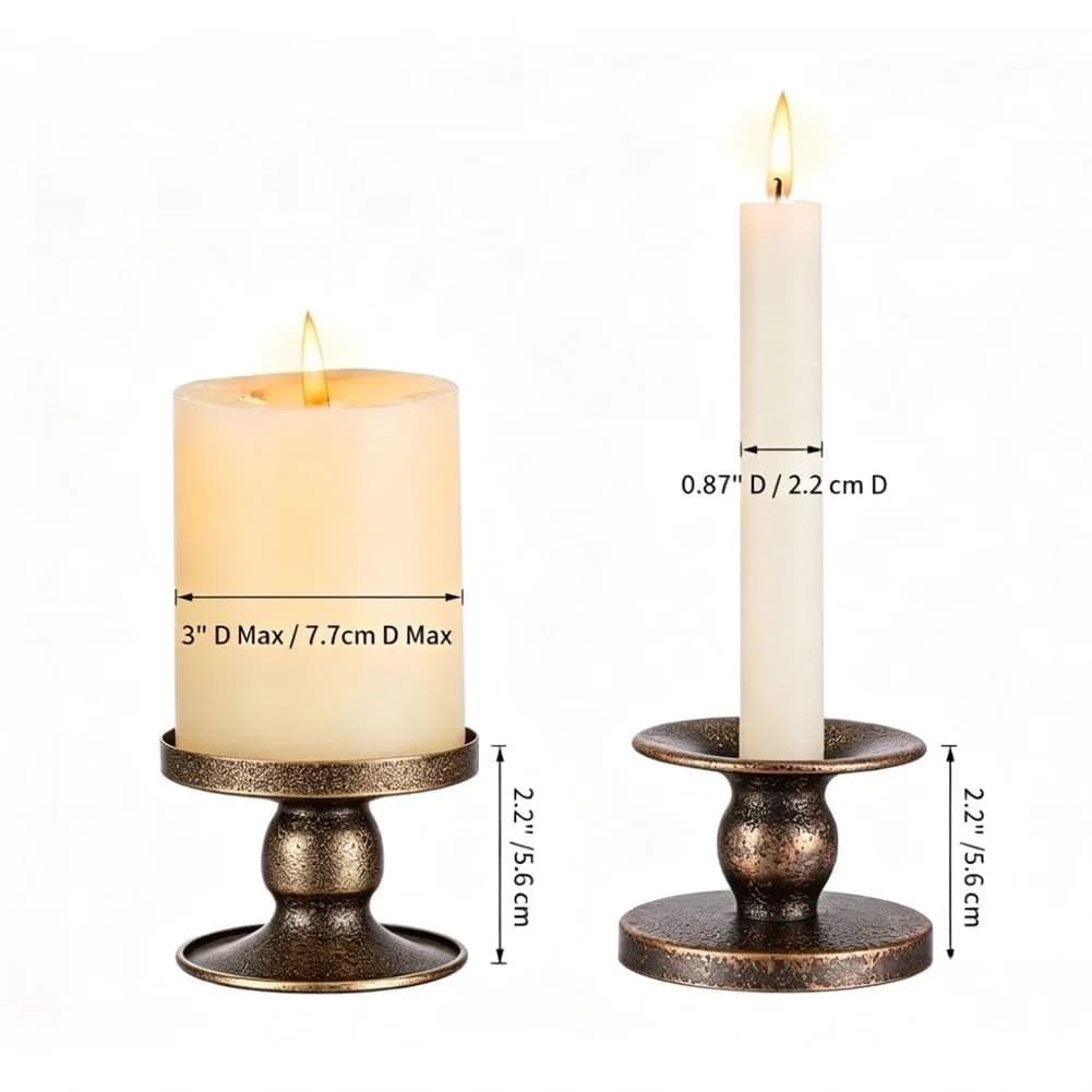 Multifunctional Candle Stand With Wax‑Collecting Tray Fit Pillar Taper Candles Table Candlestick For Home Wedding Festival Decor