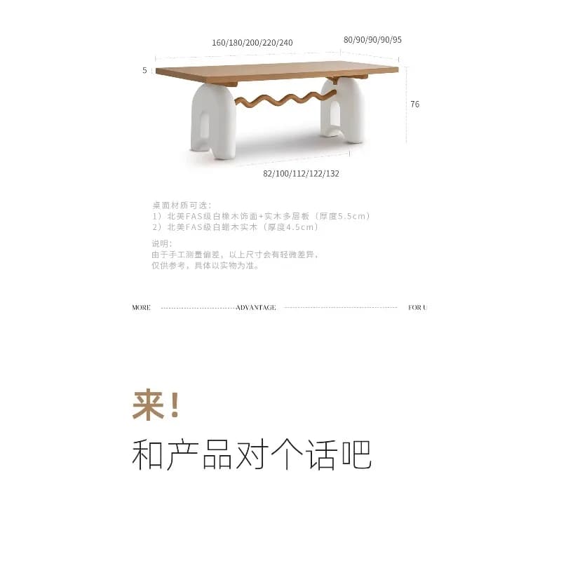 Cz-1  Original Design French Cream Style Retro Solid Wood Dining Table And Chair Combination