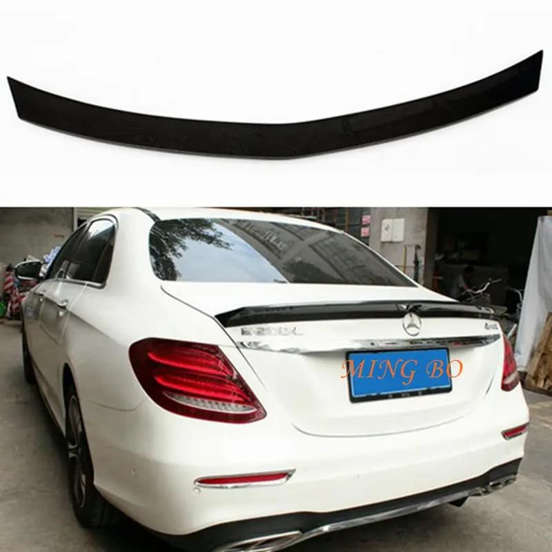 2016-2023 FRP Forged carbon FOR Mercedes-Benz E-Class W213 4Door Sedan V Style Carbon Fiber Rear Spoiler Trunk Wing