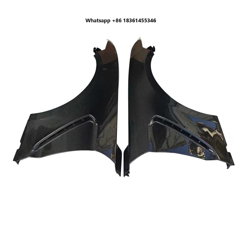 Custom Black Real Carbon Fiber Front Side Fenders, Vehicle Modified Body Kit Accessory