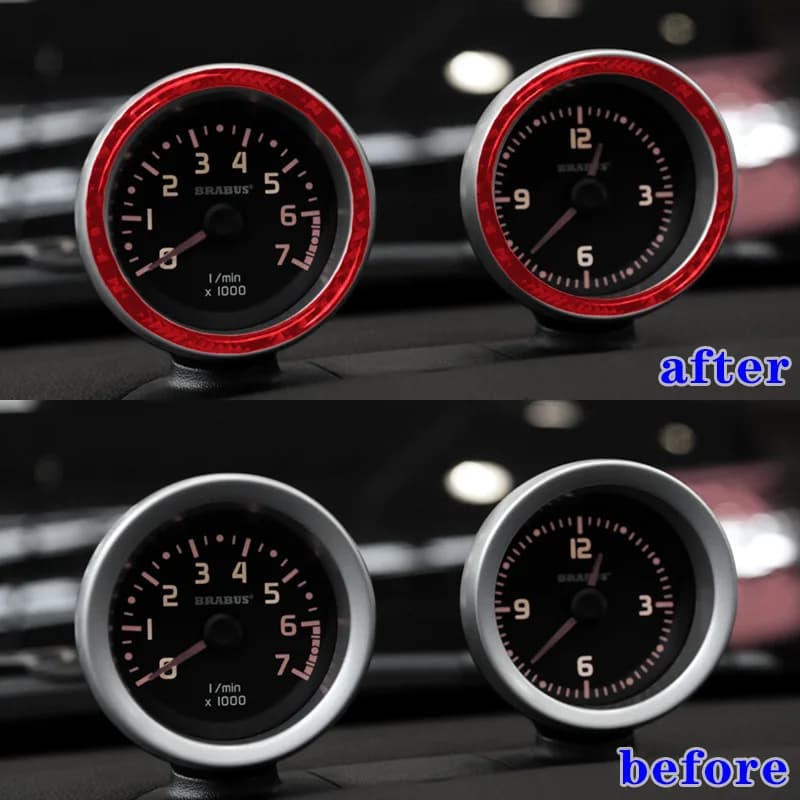 For 11-15 Mercedes-Benz Smart Fortwo Car Interior Modification Carbon Fiber Pressure Gauge Decorative Sticker