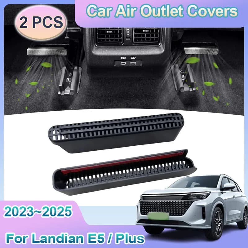 Air Outlet Covers For DFSK Landian E5 NEV 2023~2025 Plus Car Under Rear Seat Ventilation Conditioner Vent Cover ABS Accessories