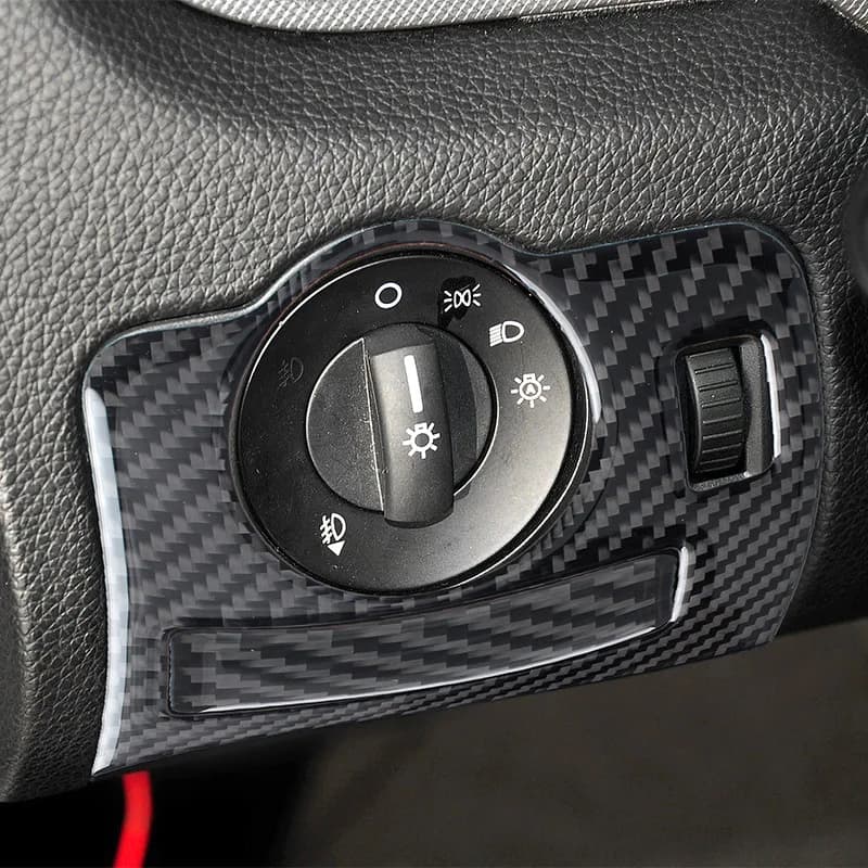 For 09-13 Ford Old Mustang Interior Modification Real Carbon Fiber Roof Reading Light Decorative Sticker Auto Parts