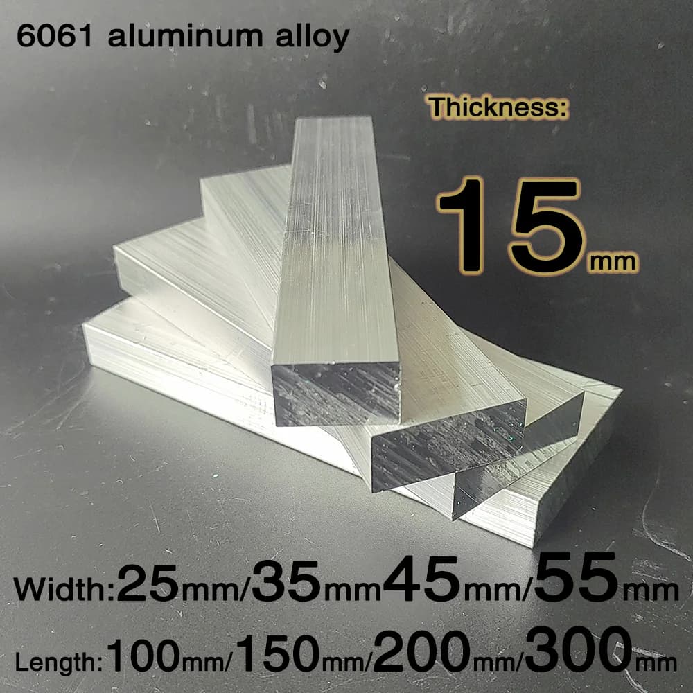 6061High Quality Aluminum Alloy Sheet, Thickness: 15mm, Width: 25-95mm, Length: 100-300mm, Widely Used For Your Selection