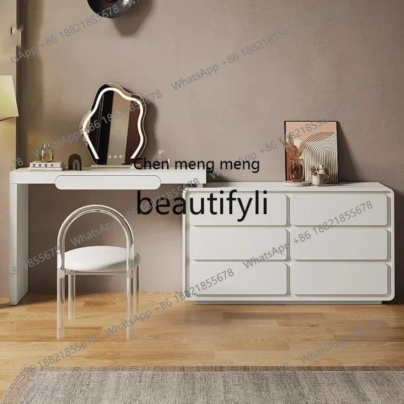 D178  Cream wind dresser chest integrated bedroom modern simple makeup table storage locker