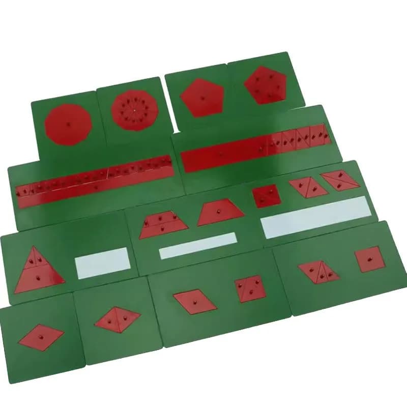 Montessori equal area iron panel geometric shape mathematics puzzle c