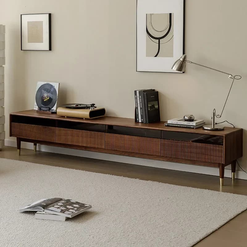 Custom Drawers Tv Cabinet European Minimalist Designer Black Tv Cabinet Modern Luxury Brown Muebles De Sala Furniture Home